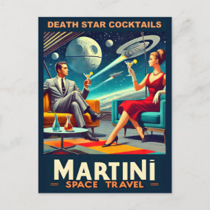 Martini Weltraum-Reiseplakate Todesstern Cocktails Postkarte