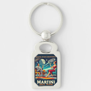 Martini Weltraum-Reiseplakate Todesstern Cocktails Schlüsselanhänger
