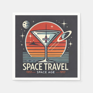 Martini Weltraumfahrt 1957 Space Age Logo Serviette