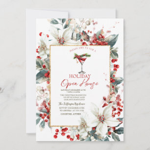 Martini White Poinsettia Feiertags-Open-House Einladung