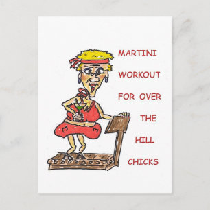 Martini-Workout für Hügelhütten Postkarte