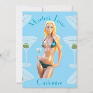 Martini-Zeit Bikini-Babe Thunder_Cove Einladung