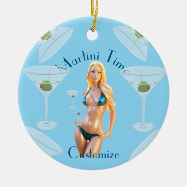 Martini-Zeit Bikini-Schatz Thunder_Cove  Keramik Ornament (Vorne)