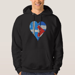 Martiniquais kubanisches Flaggenherz Hoodie