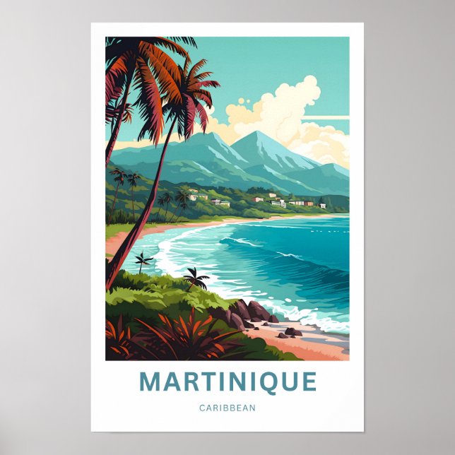 Martinique Caribbean Travel Print Poster (Vorne)