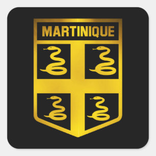 Martinique Emblem Quadratischer Aufkleber