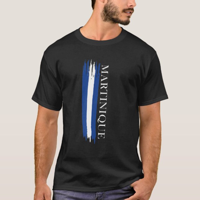 Martinique Flag Farbstreifen T-Shirt (Vorderseite)