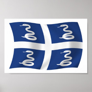 Martinique-Flagge Poster Druck