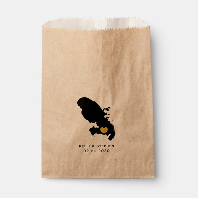 Martinique Gastgeschenk Hochzeit Leckerei Sacks, K Geschenktütchen (Vorderseite)