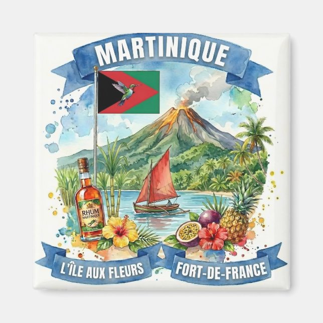 Martinique-Insel-Souvenir Magnet (Vorne)