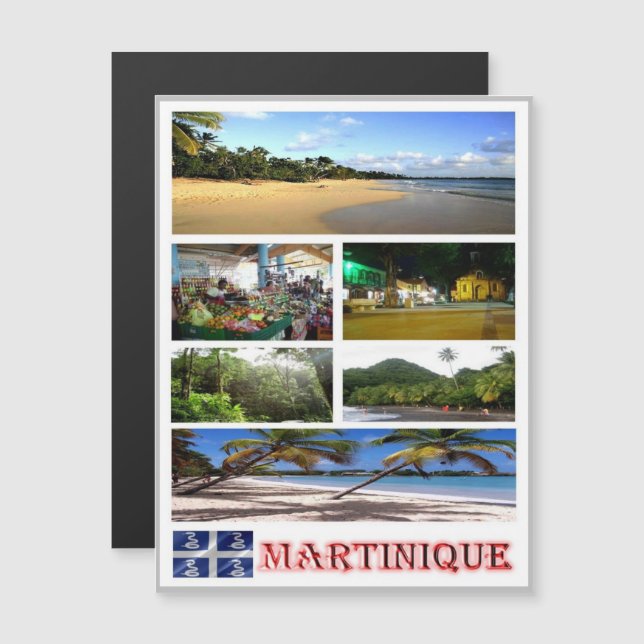 Martinique - Mosaik - Magnetkarte (Vorne/Hinten)