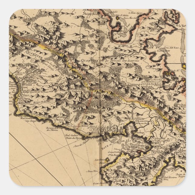 Martinique Quadratischer Aufkleber (Vorderseite)