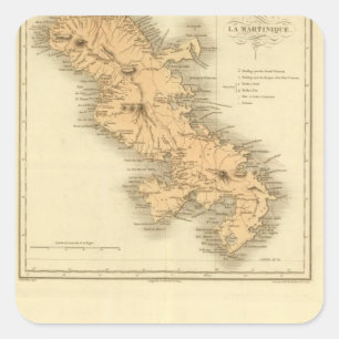 Martinique Quadratischer Aufkleber
