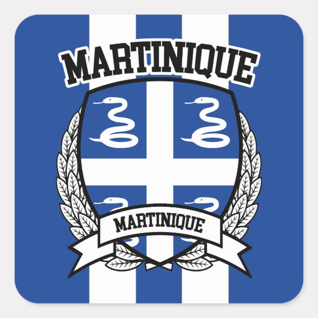 Martinique Quadratischer Aufkleber (Vorderseite)