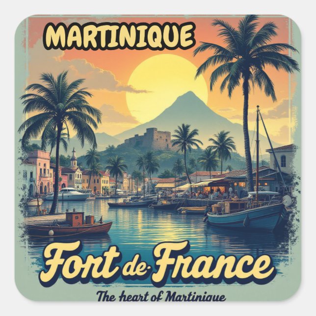 MARTINIQUE QUADRATISCHER AUFKLEBER (Vorderseite)