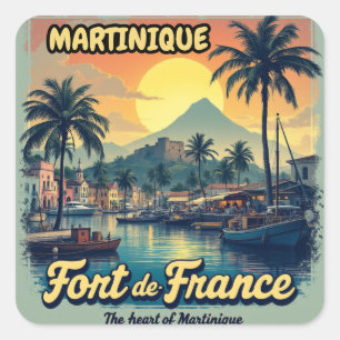 MARTINIQUE QUADRATISCHER AUFKLEBER