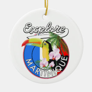Martinique Reise Logo Keramik Ornament