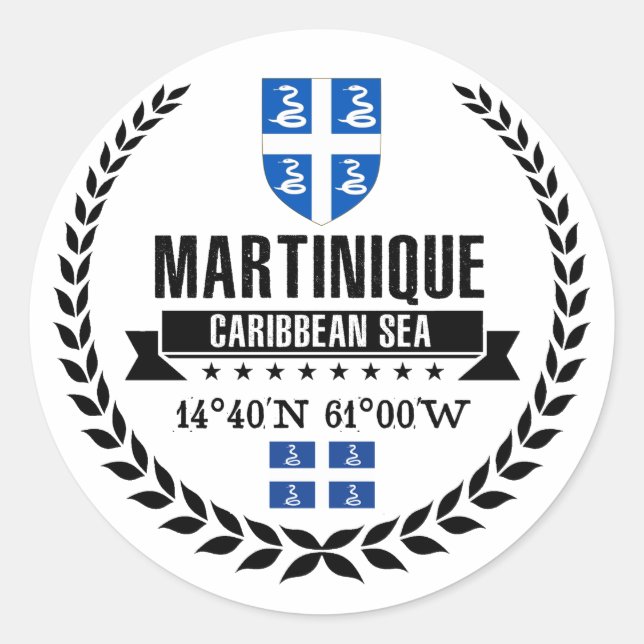 Martinique Runder Aufkleber (Vorderseite)