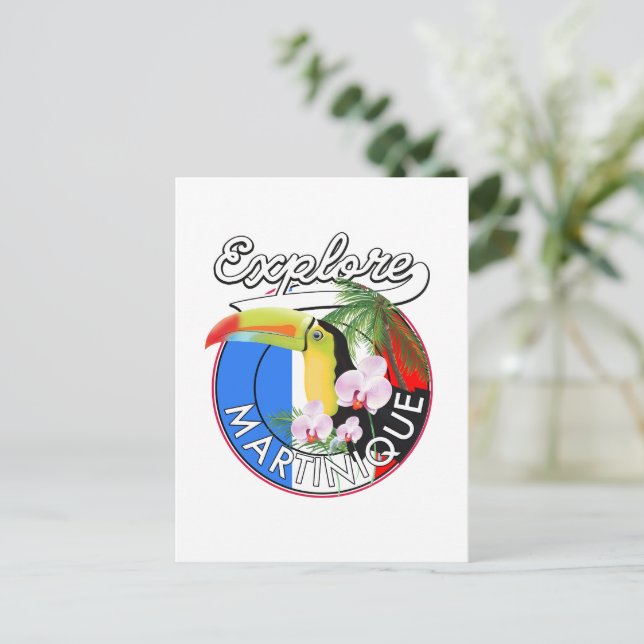 Martinique Travel-Logo Postkarte (Stehend Vorderseite)