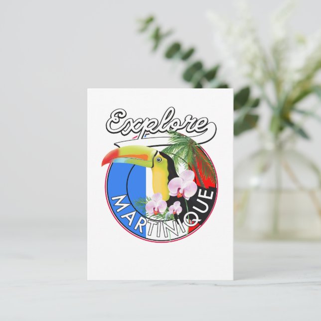 Martinique Travel-Logo Postkarte (Stehend Vorderseite)