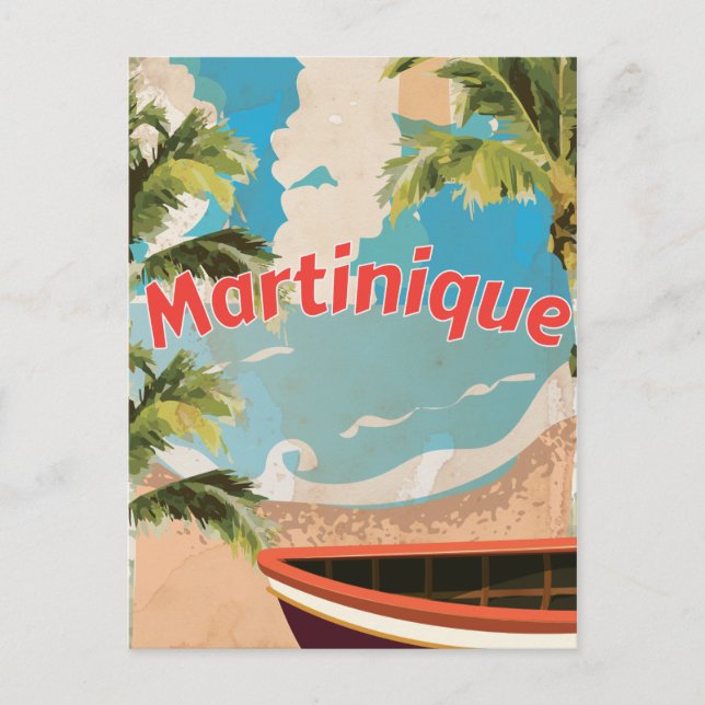 Martinique Vintager Urlaub Poster Postkarte (Vorderseite)