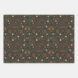 Martinis and Botanicals Holiday Wrapping Paper Geschenkpapier Set