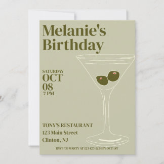 Martinis Birthday Party Einladung
