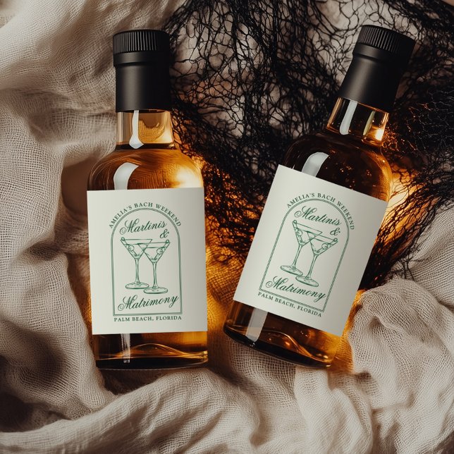 Martinis & Matrimony Bachelorette Wochenende Alkoholflaschenetikett (Von Creator hochgeladen)