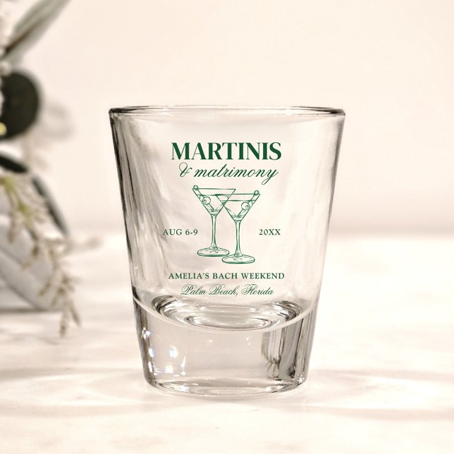 Martinis & Matrimony Bachelorette Wochenende Schnapsglas (Von Creator hochgeladen)
