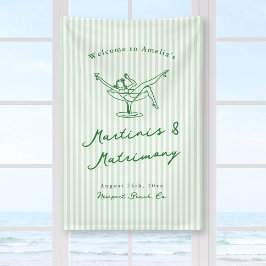 Martinis & Matrimony Green Bachelorette Banner