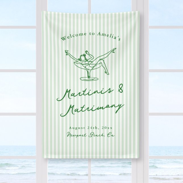 Martinis & Matrimony Green Bachelorette Banner (Von Creator hochgeladen)