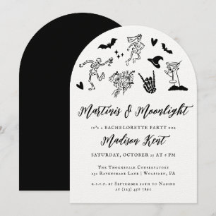 Martinis & Moonlight Spukhaft Whimsical Junggesell Einladung