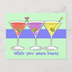 Martinis Postcard Postkarte