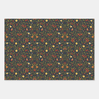 Martinis und Botanicals Weihnachtspapier Geschenkpapier Set