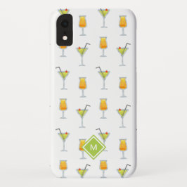 Martinis und Cocktails Trinkmuster mit Monogramm Case-Mate iPhone Hülle
