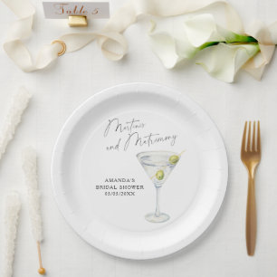Martinis und Matrimony Brautparty Pappteller