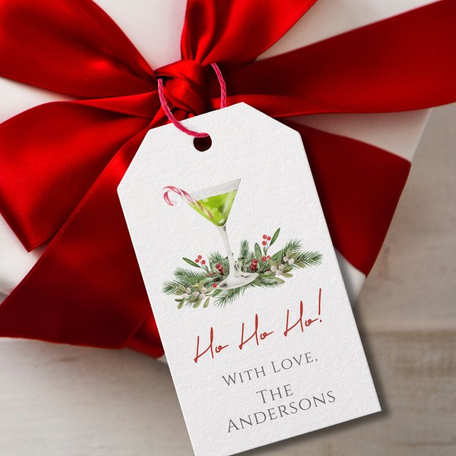 Martinis und Mistelzweig Festliche Cocktails Weihn Geschenkanhänger (Von Creator hochgeladen)