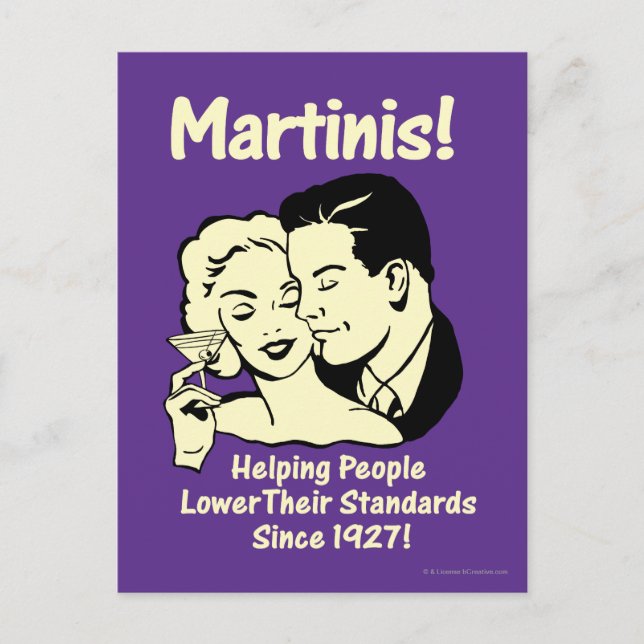 Martinis: Unterstützung für niedrigere Standards Postkarte (Vorderseite)