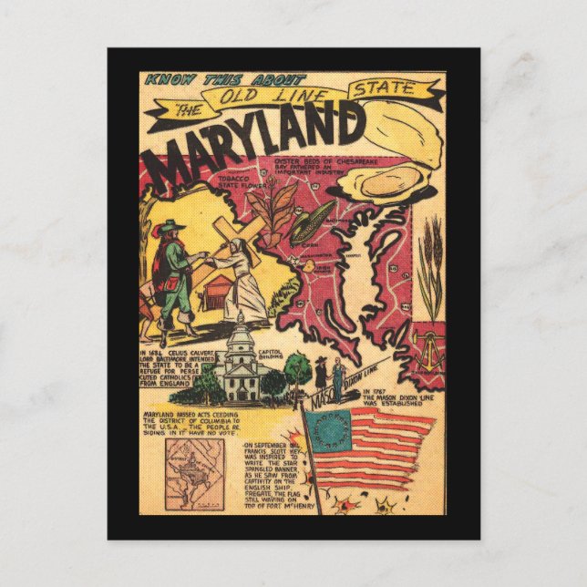 Martland Der alte Staat Postkarte (Vorderseite)