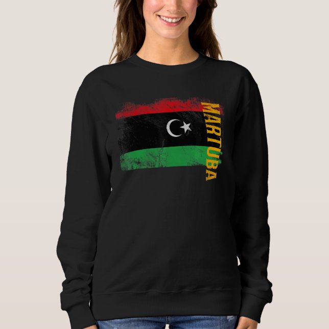 Martuba Libyen Flag für Libyer Männer Frauen Kinde Sweatshirt (Vorderseite)