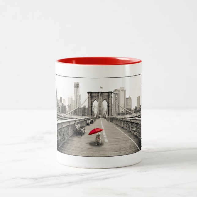 Marty Mouse auf der Brooklyn Bridge Tasse - Red (Mittel)