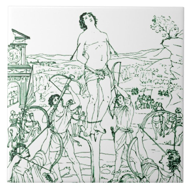 Märtyrertod St. Sebastian Fliese (Vorderseite)