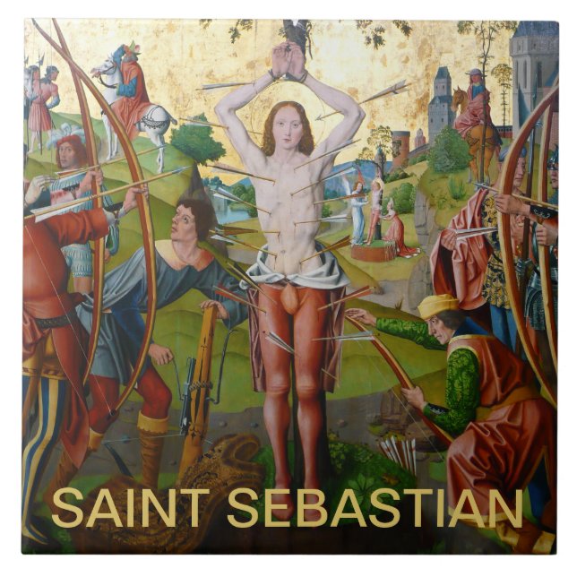 Märtyrertod von St. Sebastian (M 013) Fliese (Vorderseite)