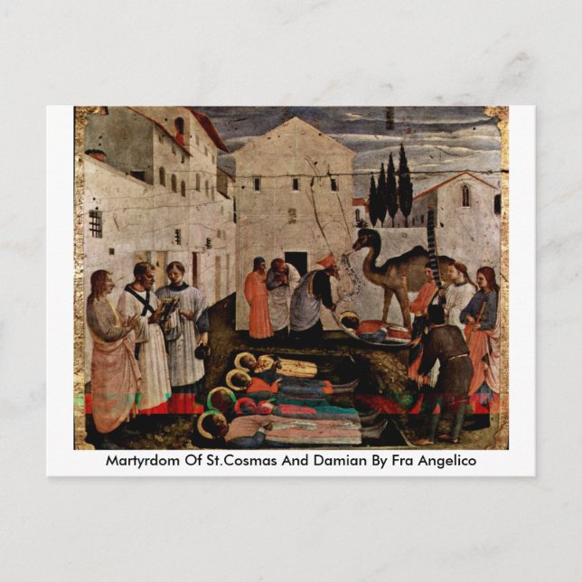 Martyrium von St.Cosmas und Damian von Fra Angelic Postkarte (Vorderseite)