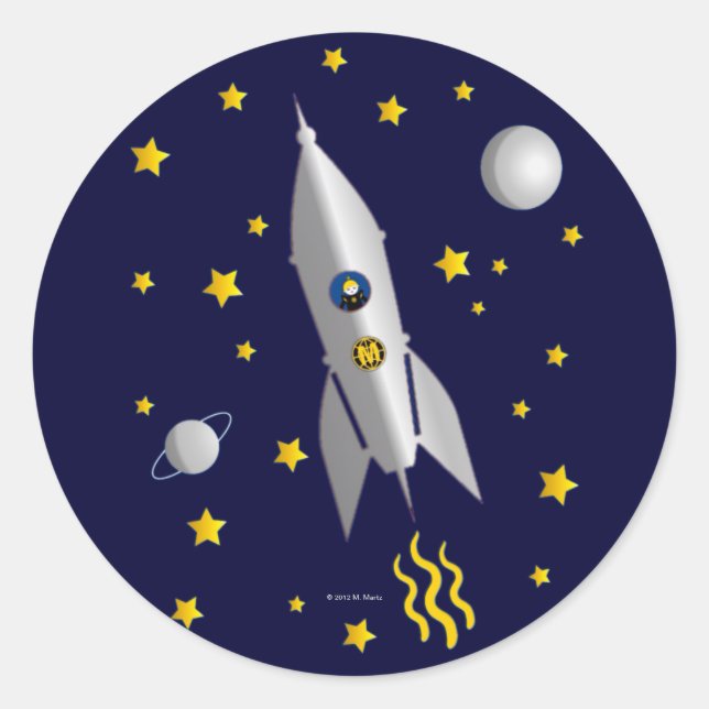Martzkins In Outer Space Stickers © 2012 M. Martz (Vorderseite)