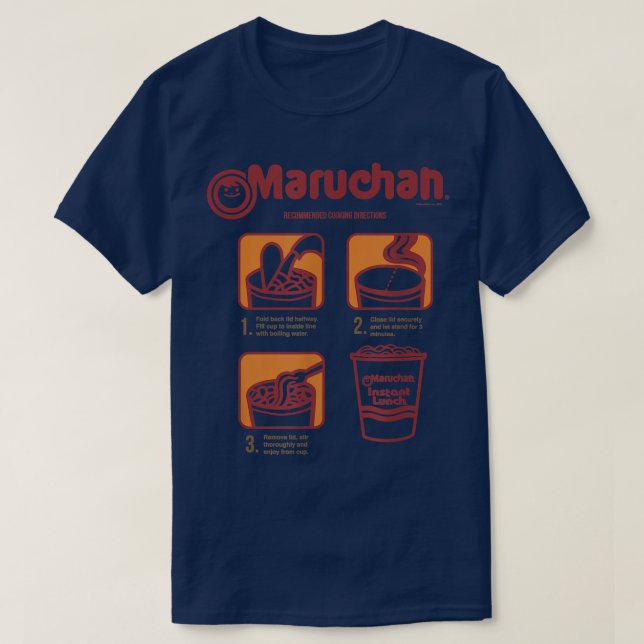 Maruchan Empfohlene Kochrichtung Poster T-Shirt (Design vorne)