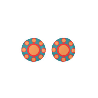 Maruthani - aquamarines, orange und rotes ohrringe