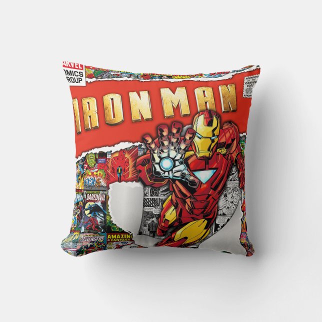 marvel comics  iron man Throw Pillow Kissen (Vorderseite)
