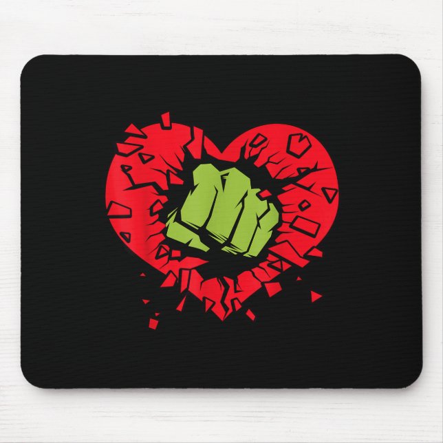 Marvel Hulk Smash Herz Valentinstag  Mousepad (Vorne)