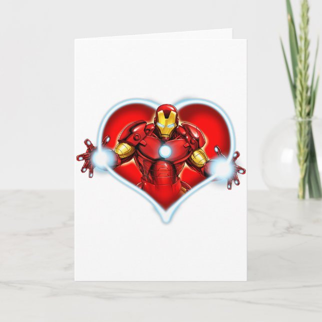Marvel Iron Man Heart Blaster Glow Valentine Graph Karte (Vorderseite)